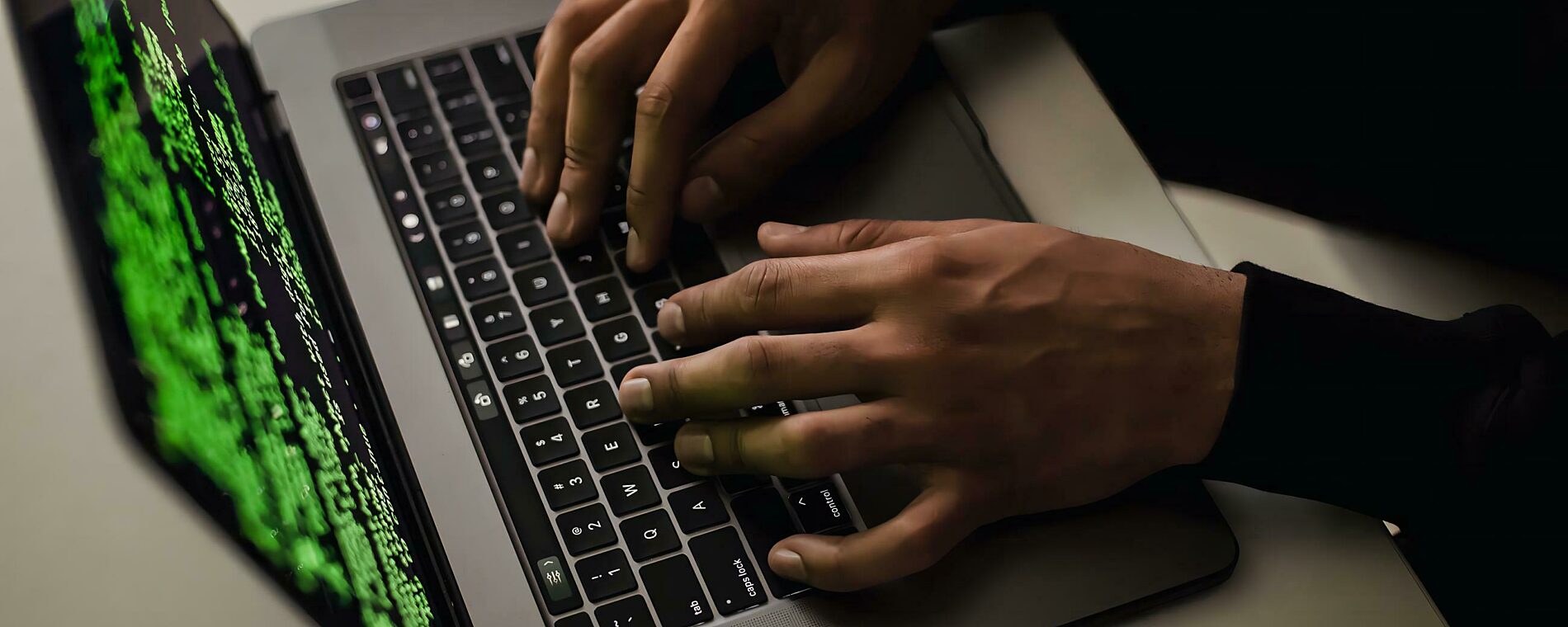 Person using a laptop.