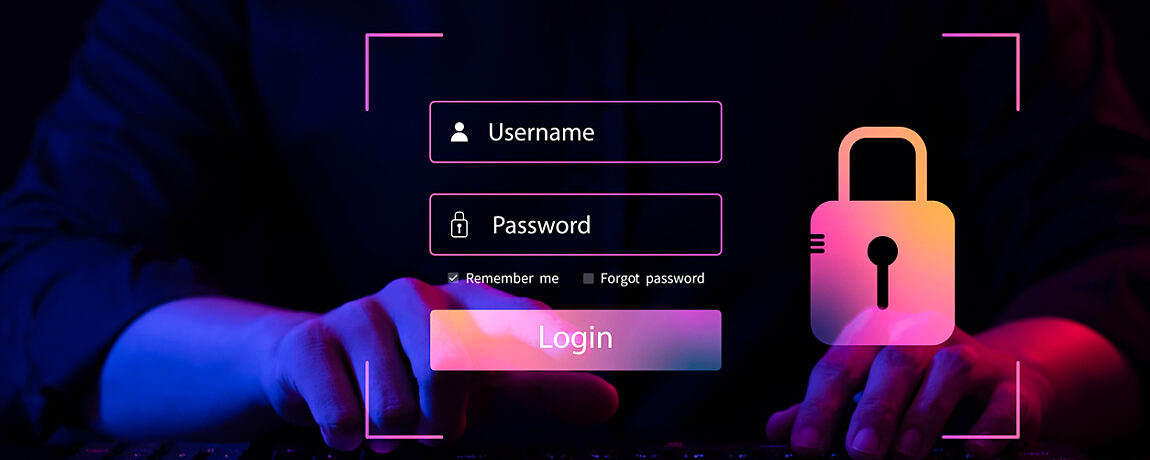 Artistic login screen.