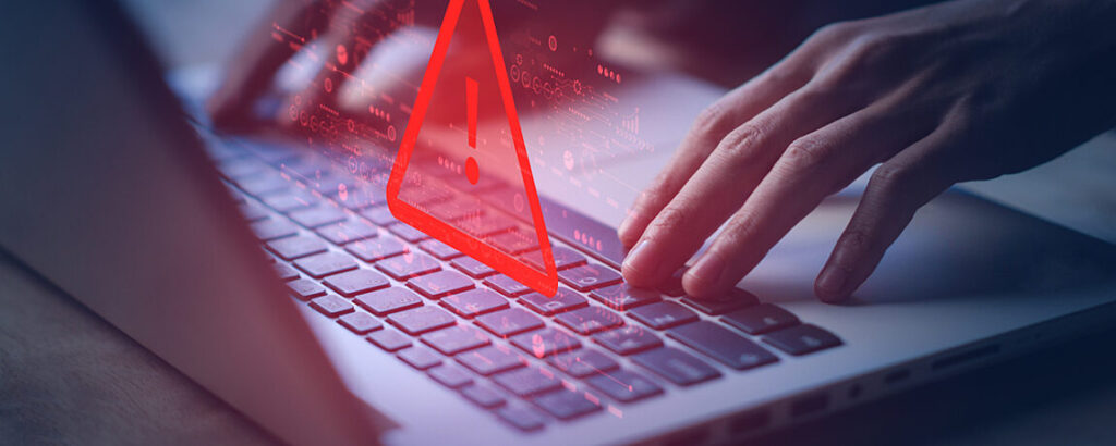 A digital design showing a cyber threat warning.