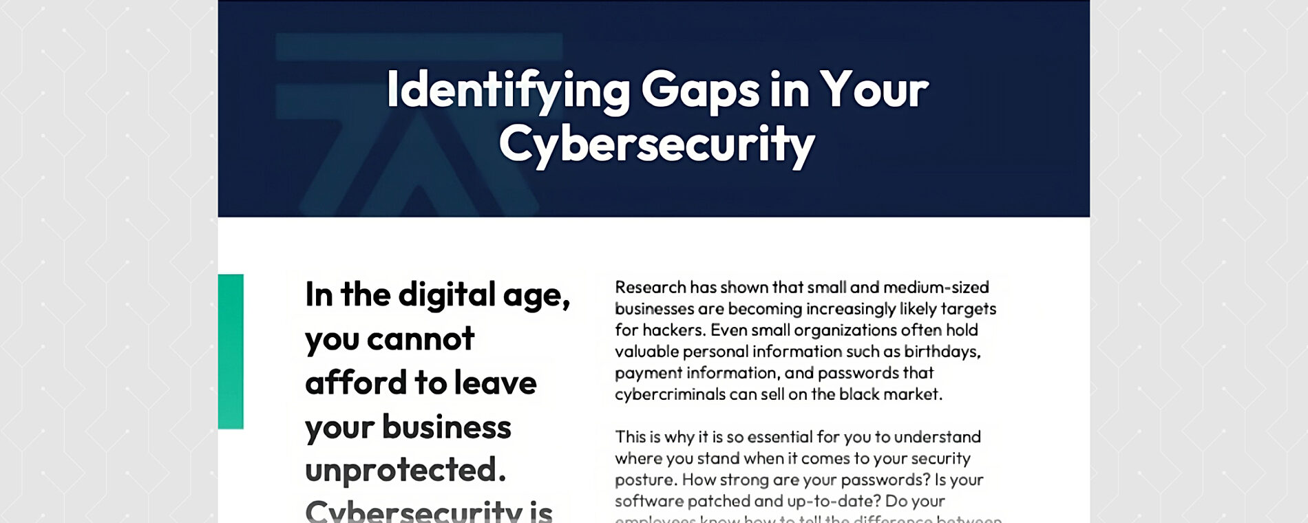 Identifying Gaps in Your Cybersecurity