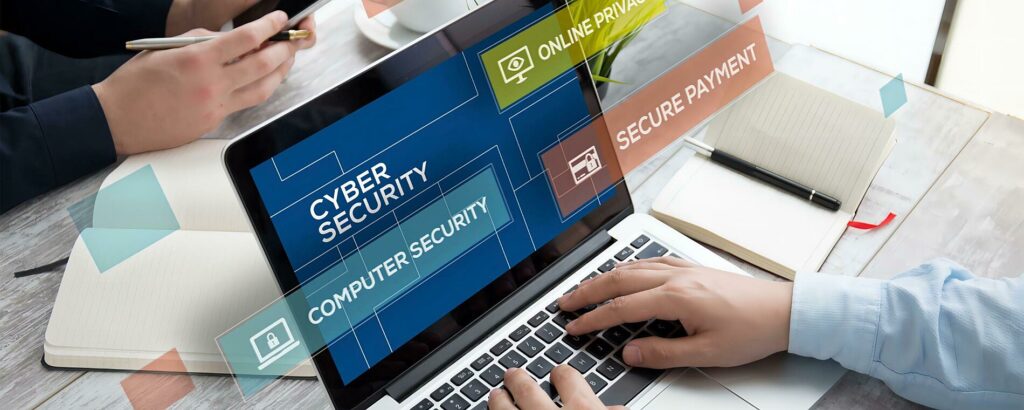 Laptop with Cyber Security in place.